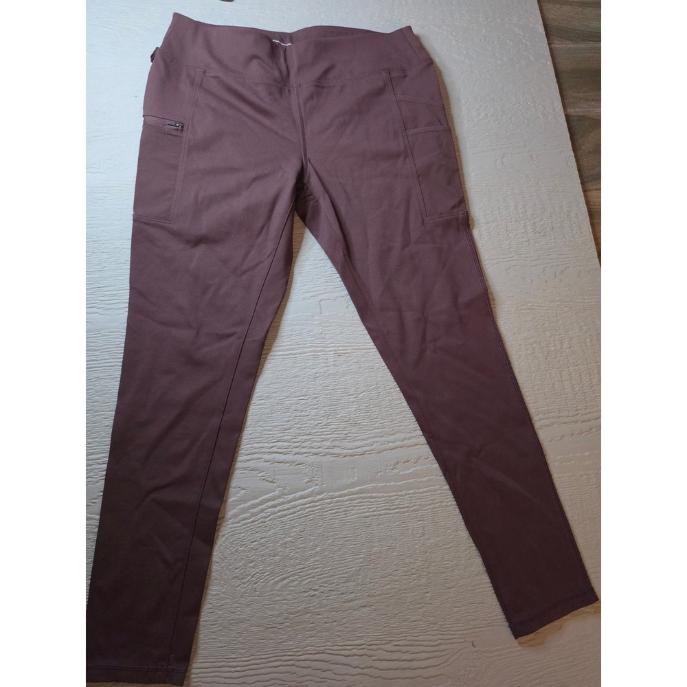 Carhartt Force Fitted Leggings Womens Large Brown Utility Cargo Pockets Hiking